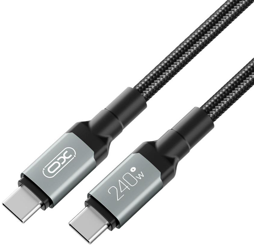 Dátový a nabíjací kábel USB-C - USB-C XO Design NB-Q264A, 240W, 1m, čierny