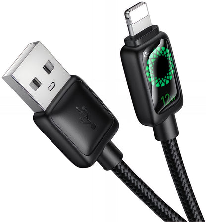 Dátový a nabíjací kábel USB-A - Lightning HOCO U146, 12W, 1.2m, čierny