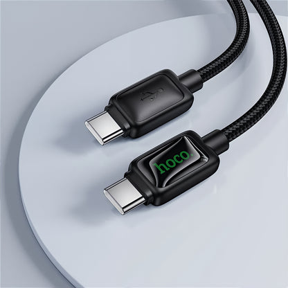 Dátový a nabíjací kábel USB-C - USB-C HOCO U146, 60W, 1.2m, čierny
