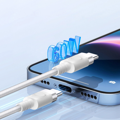 Dátový a nabíjací kábel USB-C - USB-C Orico CDX, 60W, 1m, Biela