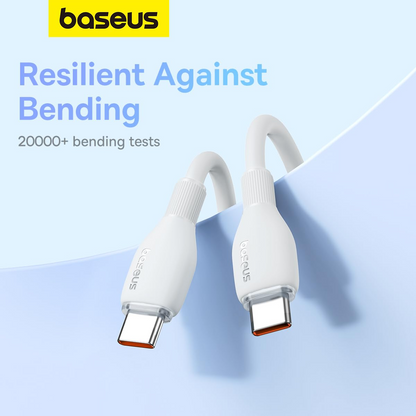 Dátový a nabíjací kábel USB-C - USB-C Baseus Pudding, 100W, 1.2m, Biely P10355702221-00