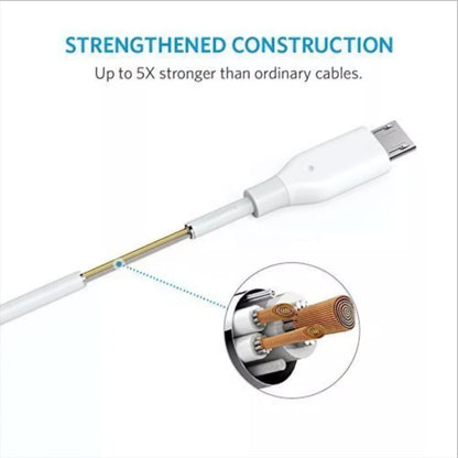 Dátový a nabíjací kábel USB-A - microUSB Anker PowerLine, 18W, 1m, Biely A8132H21