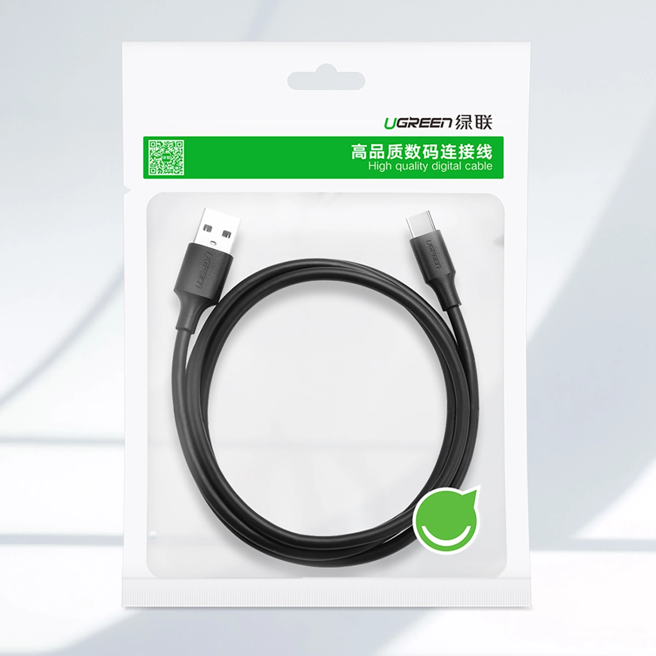 Dátový a nabíjací kábel USB-A - USB-C UGREEN US184, 18W, 1m, čierny