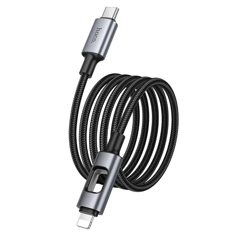 Dátový a nabíjací kábel USB-C - Lightning HOCO U144 Led, 27W, 1,2 m, čierny