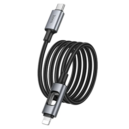 Dátový a nabíjací kábel USB-C - Lightning HOCO U144 Led, 27W, 1,2 m, čierny