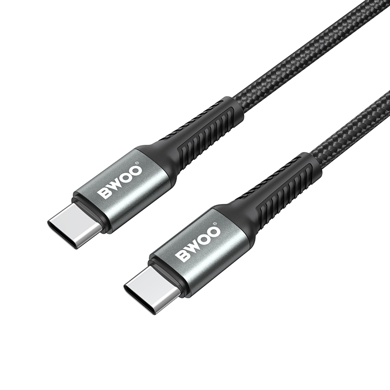 Dátový a nabíjací kábel USB-C - USB-C BWOO BO-X288C-C, 60W, 1m, čierny