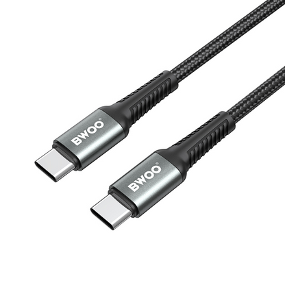 Dátový a nabíjací kábel USB-C - USB-C BWOO BO-X288C-C, 60W, 1m, čierny