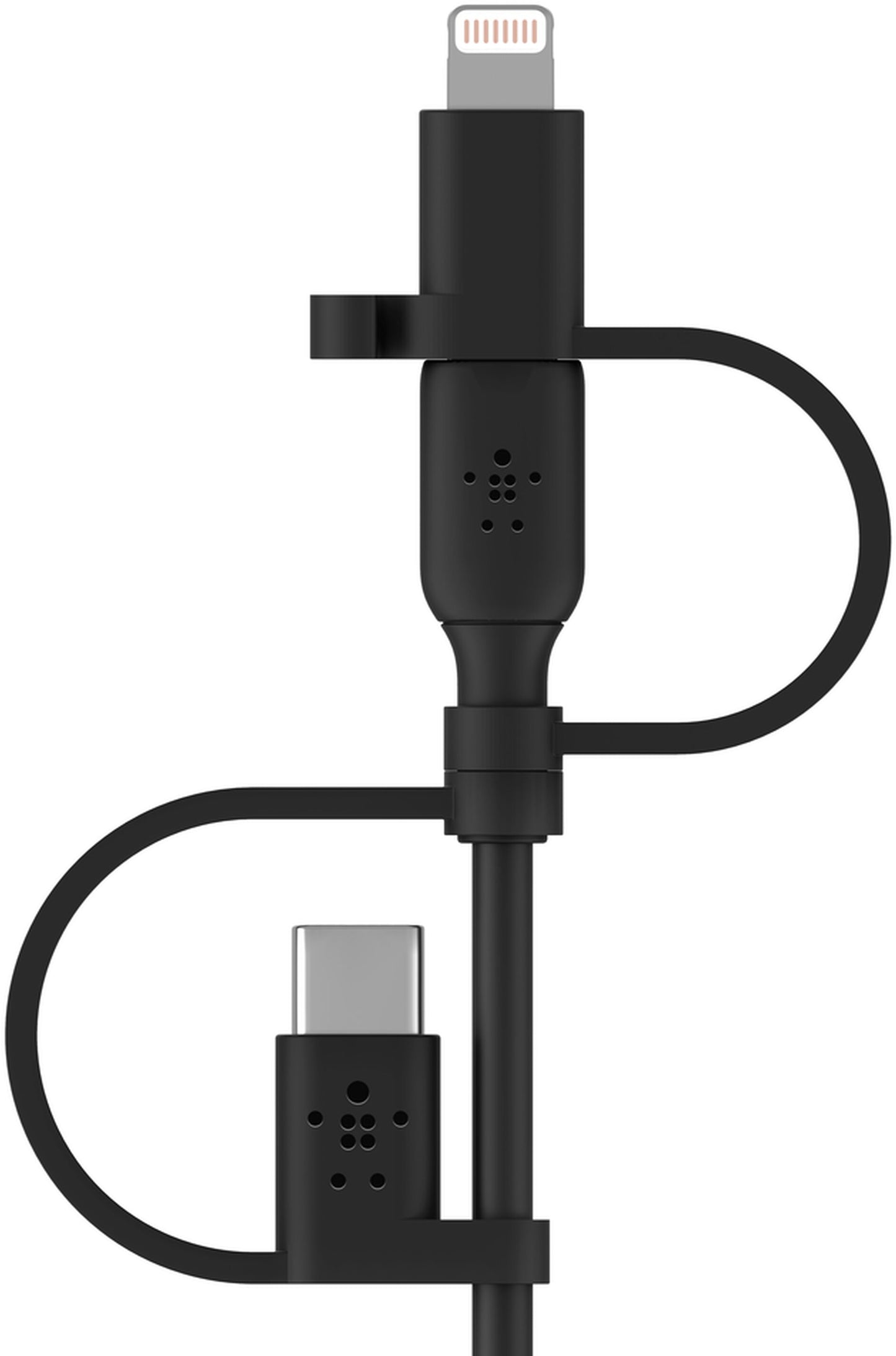 Dátový a nabíjací kábel USB-A - Lightning / microUSB / USB-C Belkin BoostCharge, 1m, čierny CAC001bt1MBK