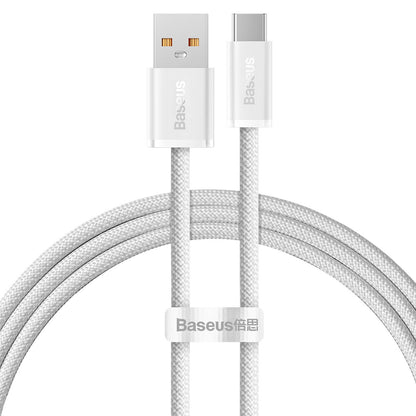 Dátový a nabíjací kábel USB-A - USB-C Baseus Dynamic Series, 100W, 1m, Biela CALD000602