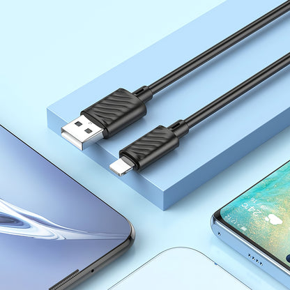 Dátový a nabíjací kábel USB-A - Lightning HOCO X88, 18 W, 1 m, čierny 