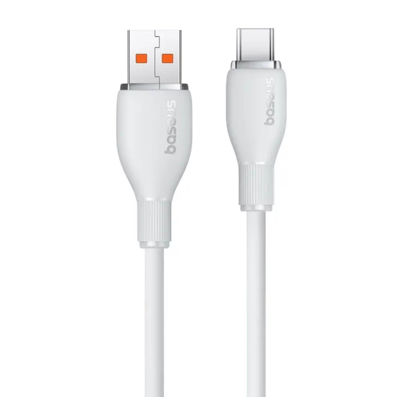 Dátový a nabíjací kábel USB-A - USB-C Baseus Pudding, 100W, 1.2m, biely