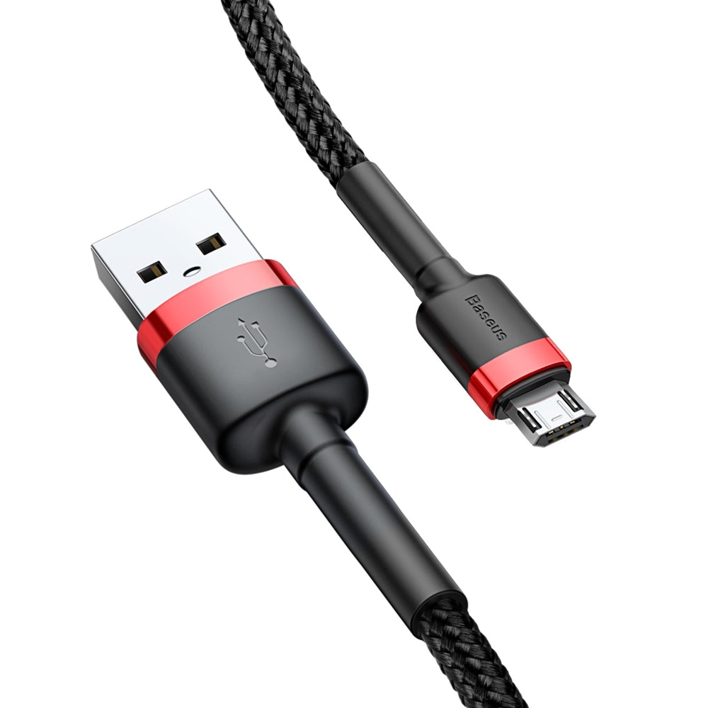 Dátový a nabíjací kábel USB-A - microUSB Baseus Cafule, 18W, 2m, červený