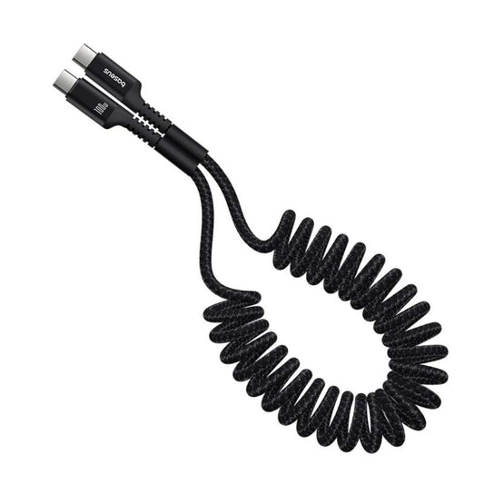 Dátový a nabíjací kábel USB-C - USB-C Baseus Fish Eye Spring, 100W, 1m, Čierny P10320203111-00