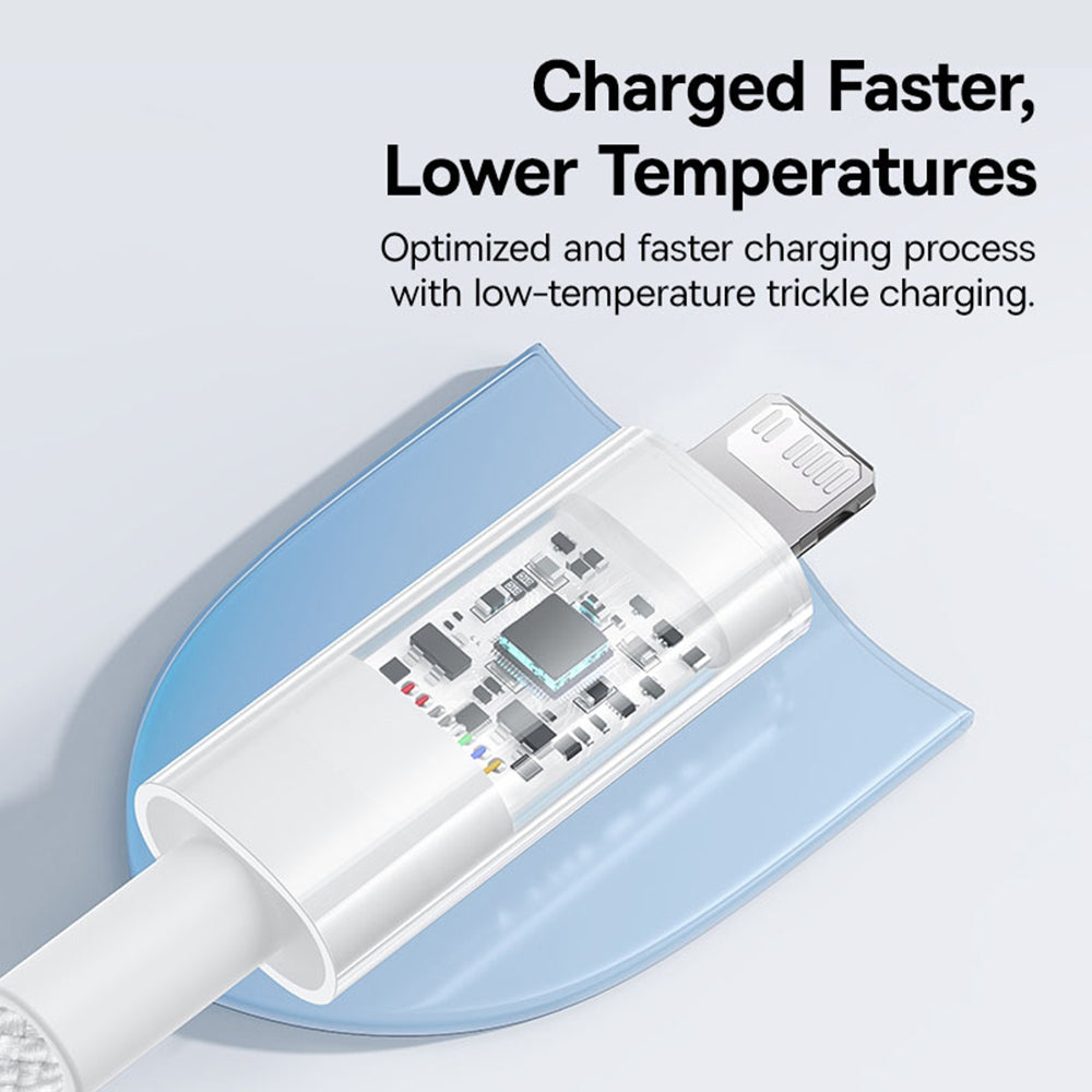 Dátový a nabíjací kábel USB-C - Lightning Baseus Gem, 20W, 1m, Biela P10373001211-00