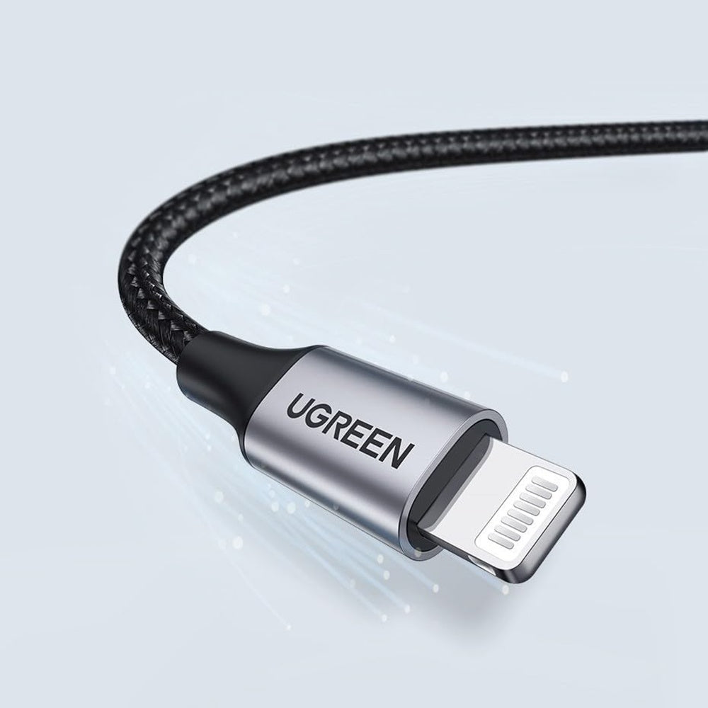 Dátový a nabíjací kábel USB-A - Lightning UGREEN US199, 18W, 1m, Sivý
