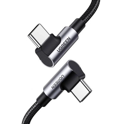 Dátový a nabíjací kábel USB-C - USB-C UGREEN US335 Angled, 100W, 2m, čierny
