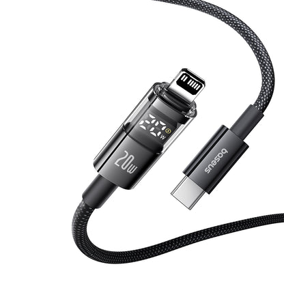 Dátový a nabíjací kábel USB-C - Lightning Baseus Display 2, 20W, 2m, Čierny P10382703121-01