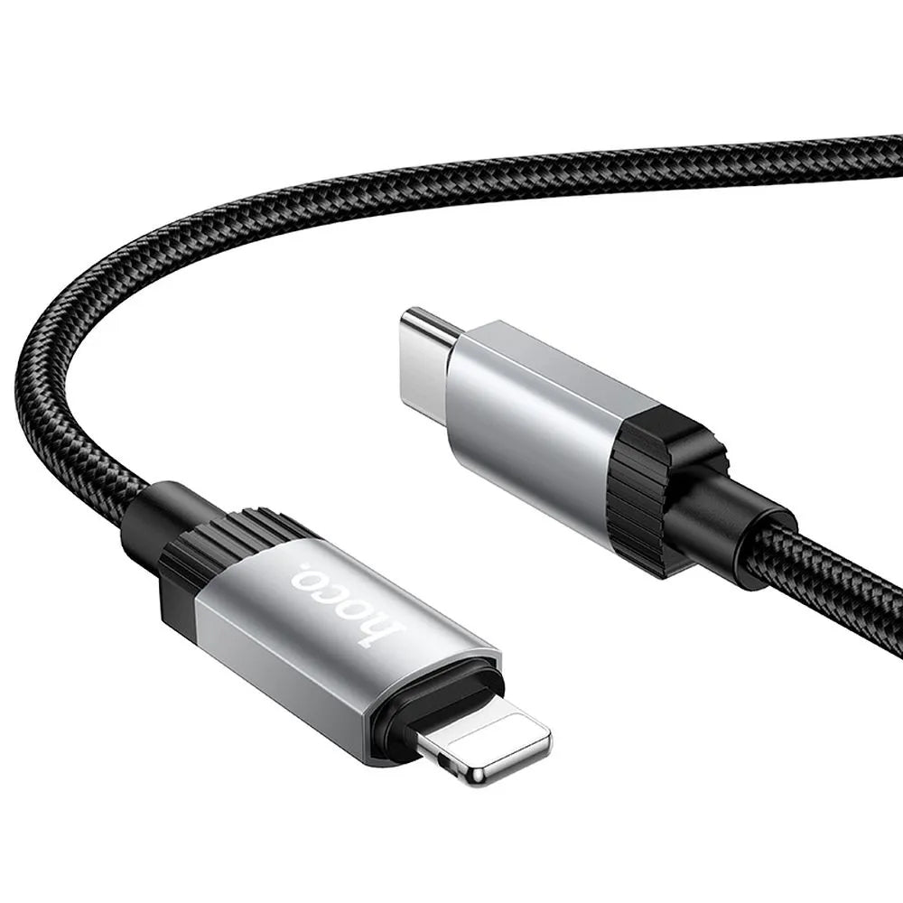 Dátový a nabíjací kábel USB-C - Lightning HOCO X117, 27W, 1m, čierny