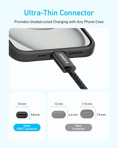 Dátový a nabíjací kábel USB-C - USB-C Anker Zolo, 240W, 1.8m, Čierny A8060H12