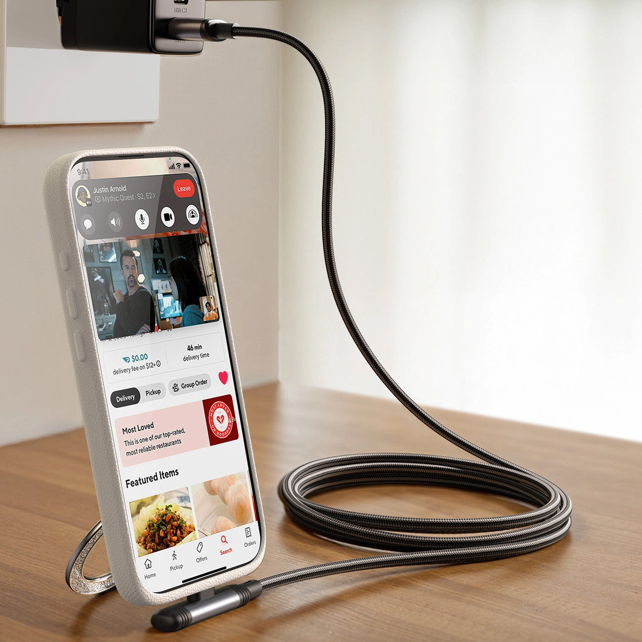 Dátový a nabíjací kábel USB-C - USB-C Joyroom S-A56 EnjoyX Angled, 60W, 1.2m, čierny