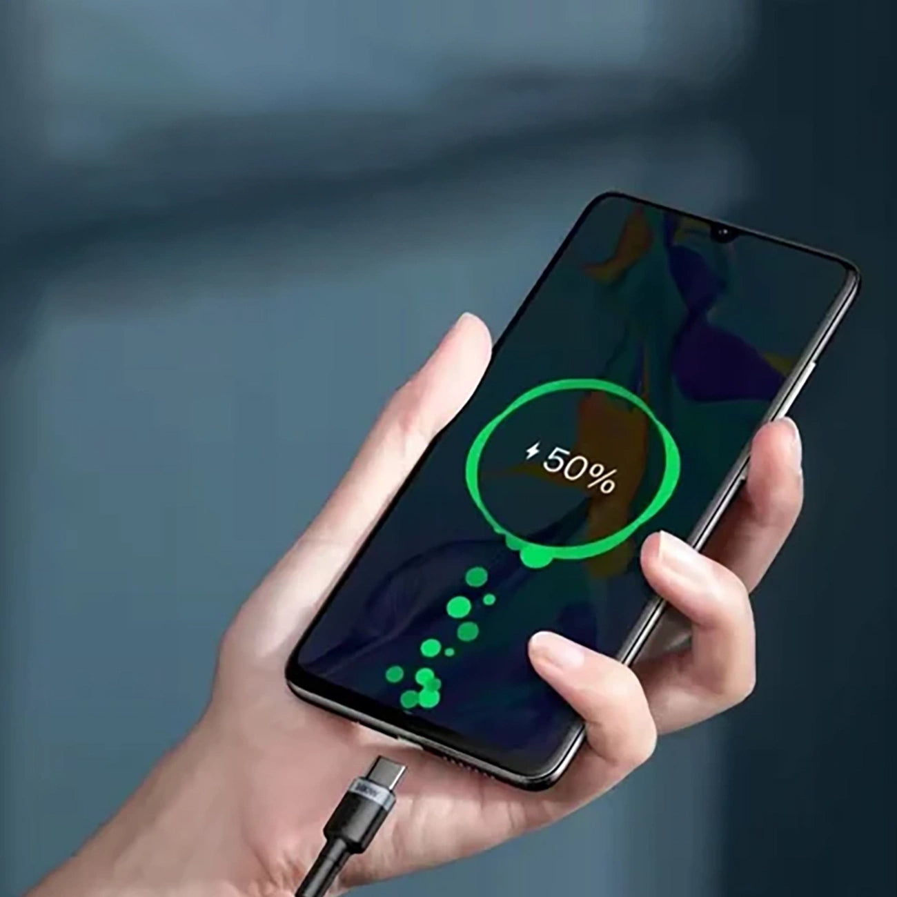 Dátový a nabíjací kábel USB-C - USB-C Baseus Cafule, 100W, 2m, Sivý CATKLF-BLG1
