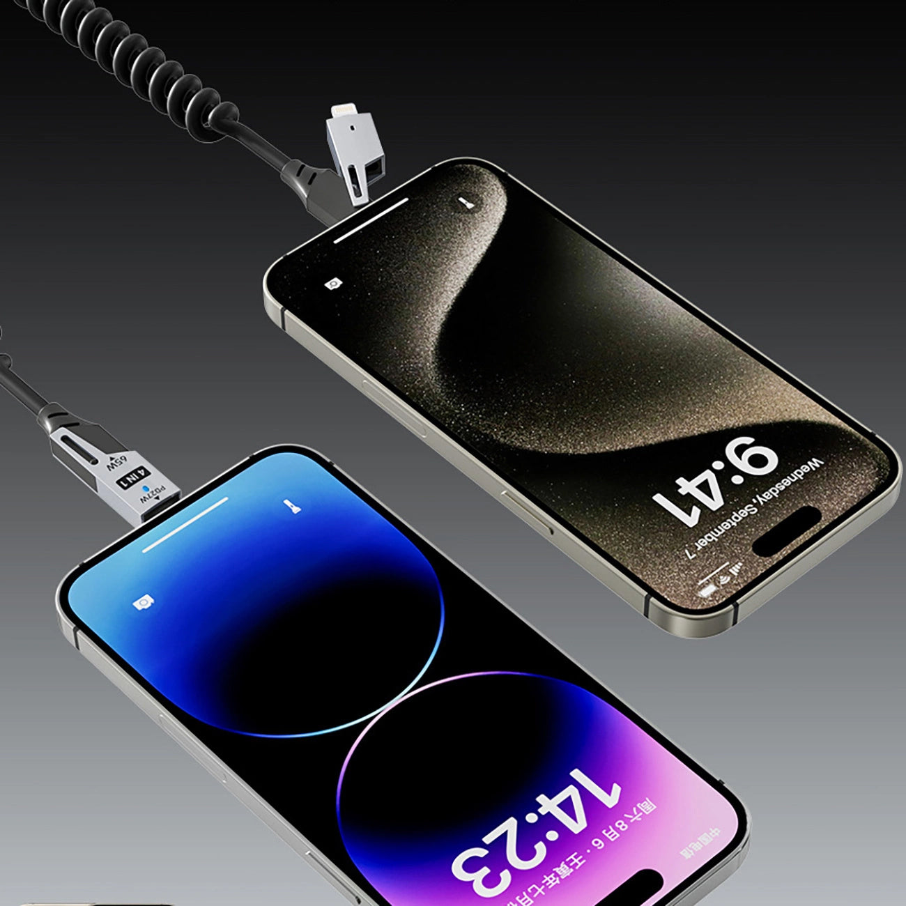 Dátový a nabíjací kábel USB-A / USB-C - Lightning / USB-C Dudao L20 Pro, 65W, 1.5m, čierny