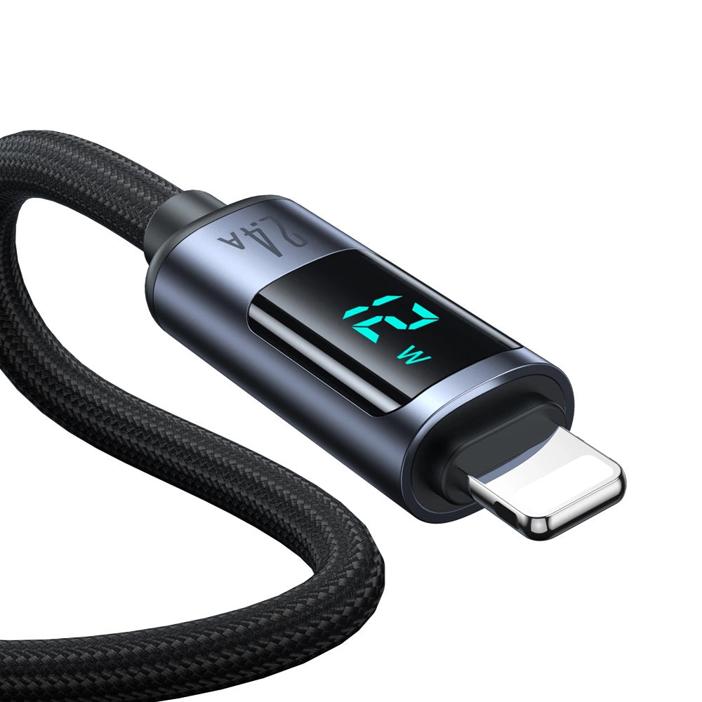 Dátový a nabíjací kábel USB-A - Lightning Joyroom S-A16 Prism Display, 12W, 1.2m, čierny
