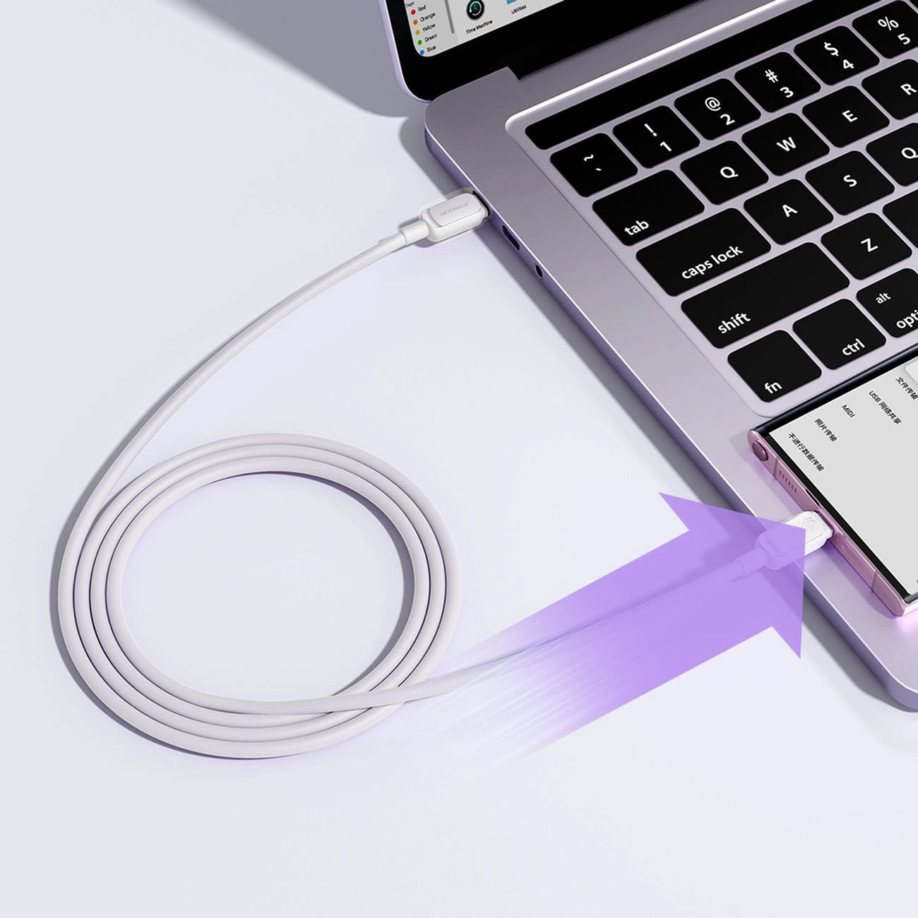 Dátový a nabíjací kábel USB-C - USB-C Joyroom S-A14, 60W, 1.2m, Biela