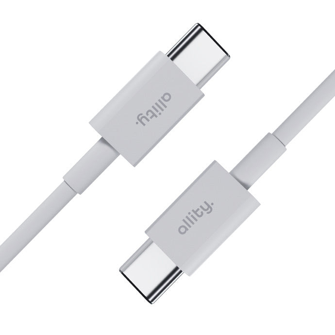 Dátový a nabíjací kábel USB-C - USB-C Allity. AUC-03, 100W, 2m, Biela