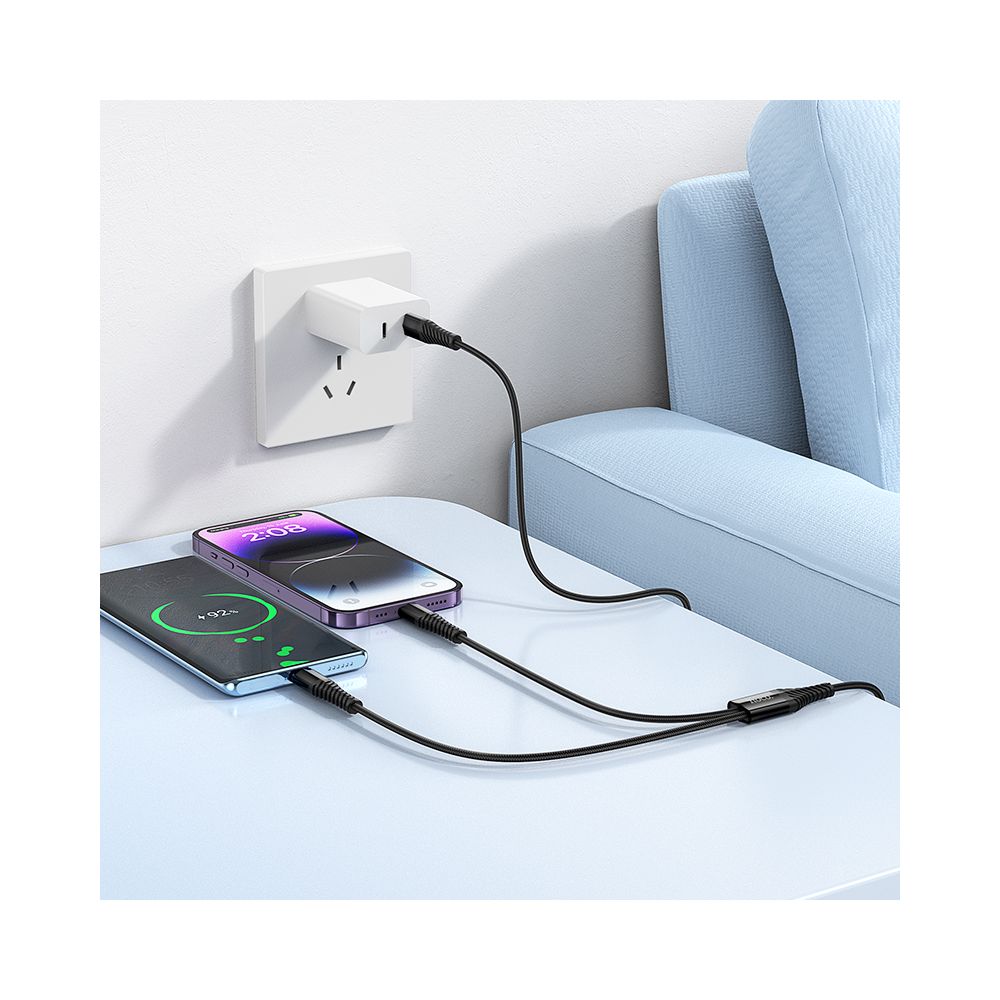 USB-C - Lightning / USB-C nabíjací kábel HOCO X123, 10W, 1m, čierny