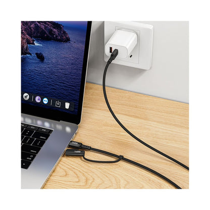 Nabíjací kábel HOCO U142, USB-C - USB-C / MagSafe 3, 240W, 1.8m, čierny