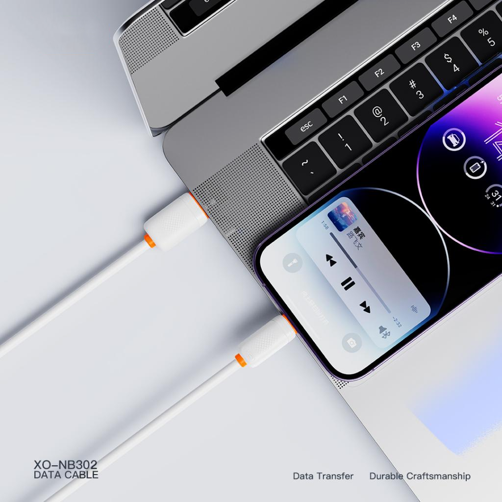 Dátový a nabíjací kábel USB-A - Lightning XO Design NB302, 18W, 1m, Biela