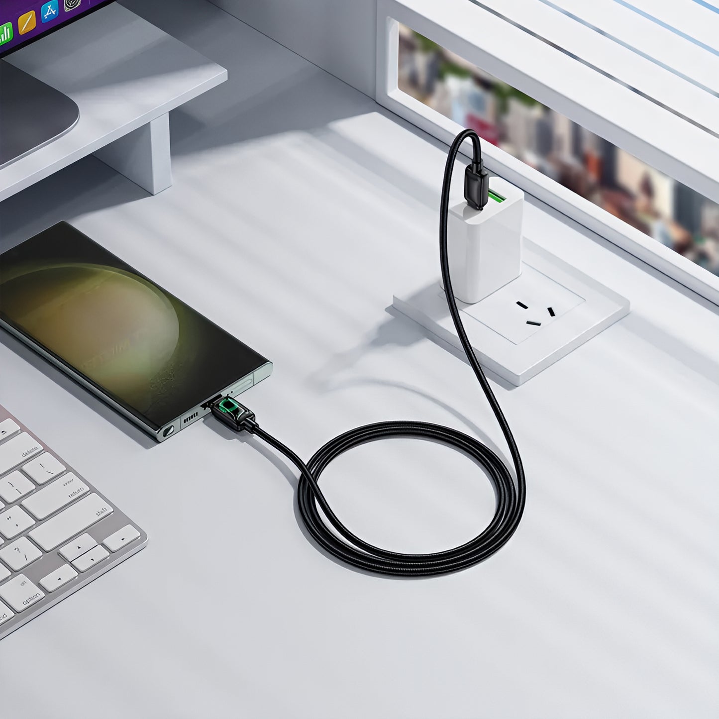 Dátový a nabíjací kábel USB-C - USB-C HOCO U146, 60W, 1.2m, čierny