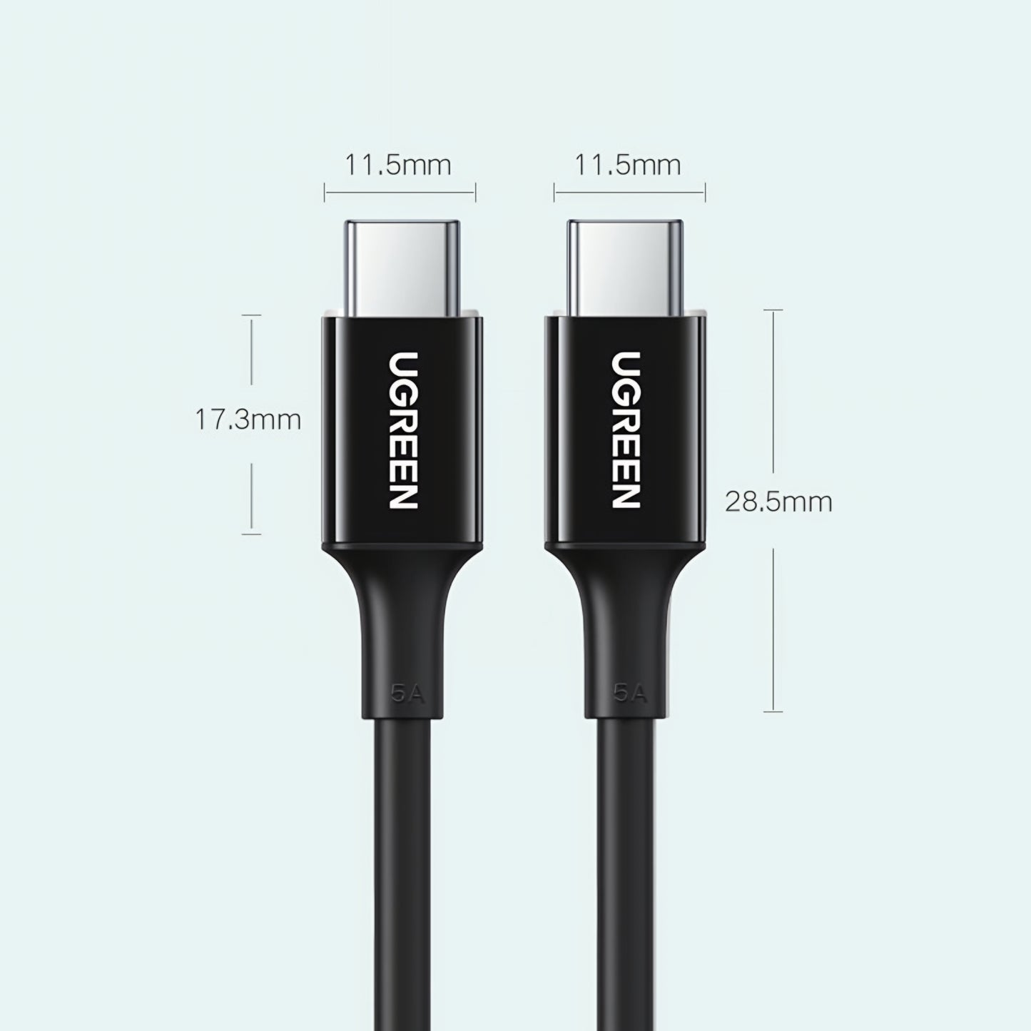 Dátový a nabíjací kábel USB-C - USB-C UGREEN US300, 100W, 2m, Biela