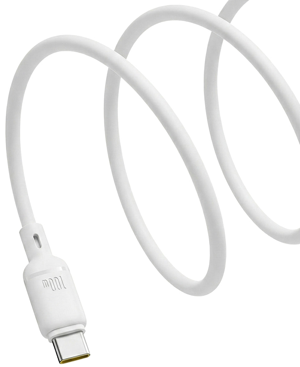 Dátový a nabíjací kábel USB-C - USB-C Baseus Silky, 100W, 1m, Biely P10377704213-00