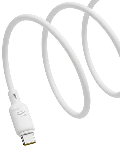 Dátový a nabíjací kábel USB-C - USB-C Baseus Silky, 100W, 1m, Biely P10377704213-00