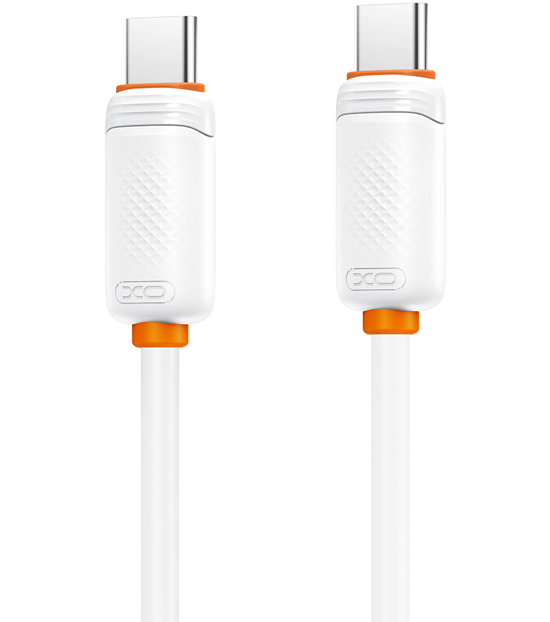 Dátový a nabíjací kábel USB-C - USB-C XO Design NB-Q302B, 60W, 1m, biely
