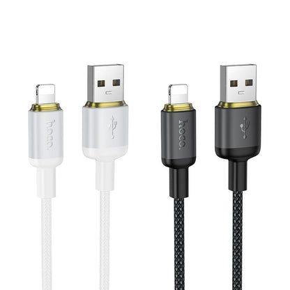 Dátový a nabíjací kábel USB-A - Lightning HOCO X128 Benefit, 12W, 1m, čierny