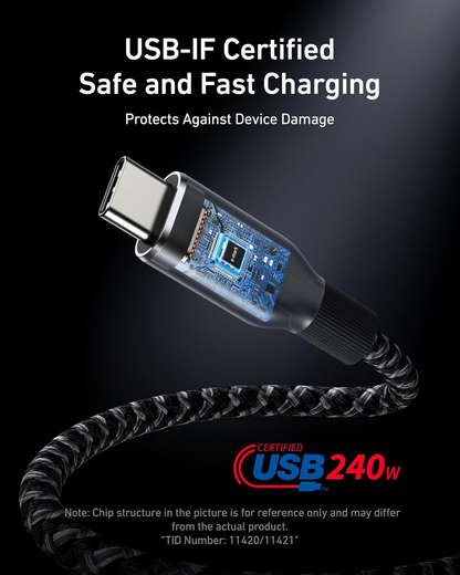 Dátový a nabíjací kábel USB-C – USB-C Anker Prime, 240 W, 0,9 m, čierny A88E2011