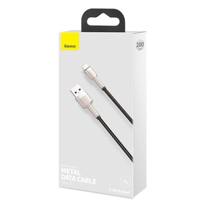 Dátový a nabíjací kábel USB-A - Lightning Baseus Cafule Metal Series, 18W, 2m, čierny CALJK-B01