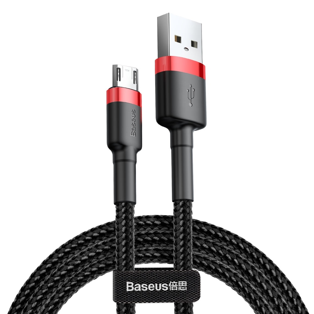 Dátový a nabíjací kábel USB-A - microUSB Baseus Cafule, 18W, 2m, červený