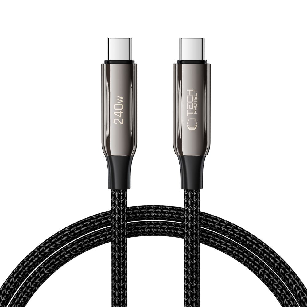 USB-C Data and Charging Cable - USB-C Tech-Protect UB10T Ultraboost, 240W, 1m, Black