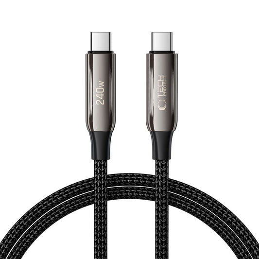 Dátový a nabíjací kábel USB-C - USB-C Tech-Protect UB10T Ultraboost, 240W, 1m, Čierny