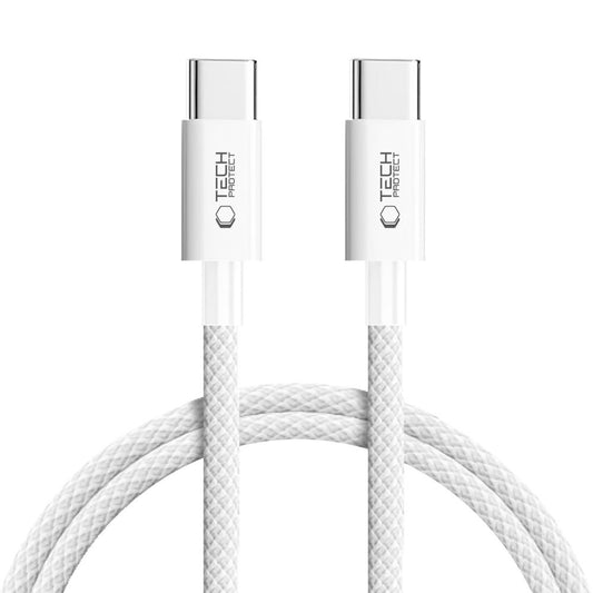 Dátový a nabíjací kábel USB-C - USB-C Tech-Protect Ultraboost Lite, 60W, 1m, Strieborný