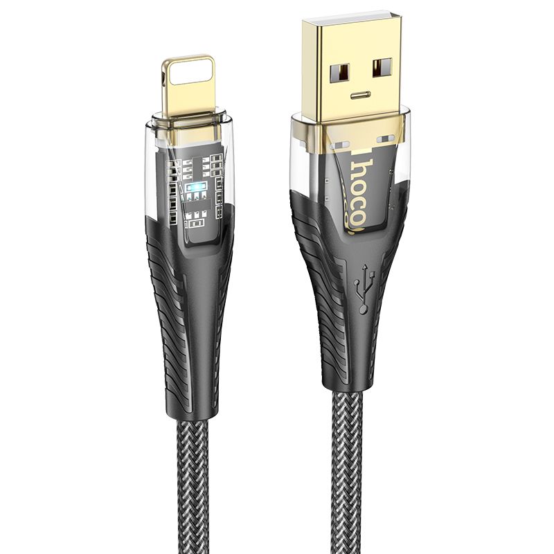 USB-A to Lightning Data and Charging Cable HOCO U121, 18W, 1.2m, Black