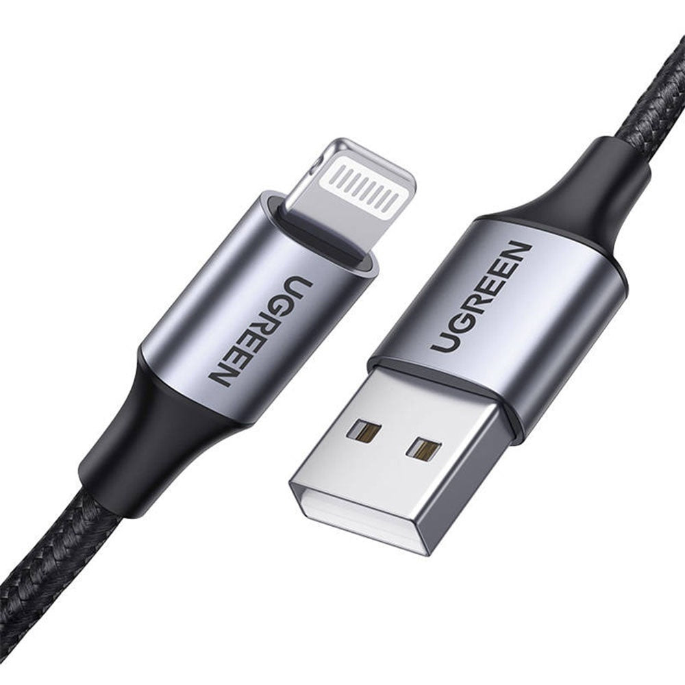 Dátový a nabíjací kábel USB-A - Lightning UGREEN US199, 18W, 1m, Sivý
