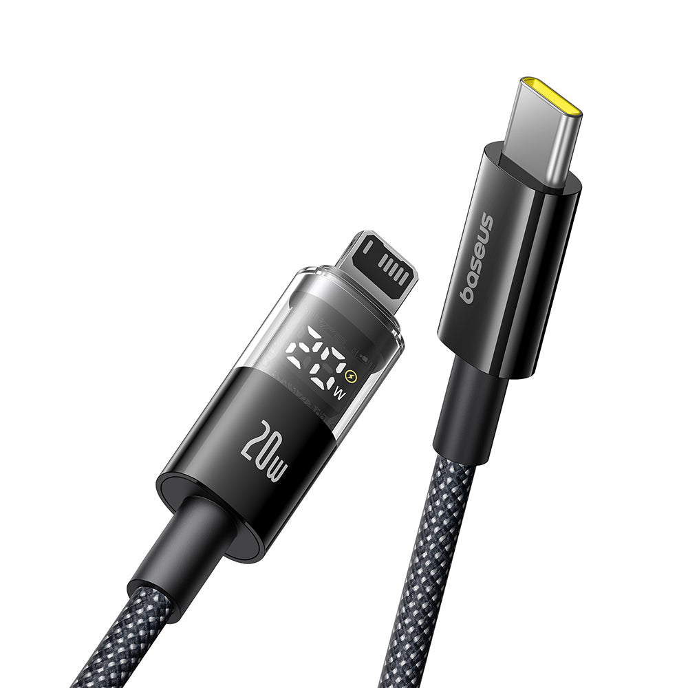 Dátový a nabíjací kábel USB-C - Lightning Baseus Display 2, 20W, 2m, Čierny P10382703121-01