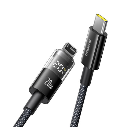 Dátový a nabíjací kábel USB-C - Lightning Baseus Display 2, 20W, 2m, Čierny P10382703121-01