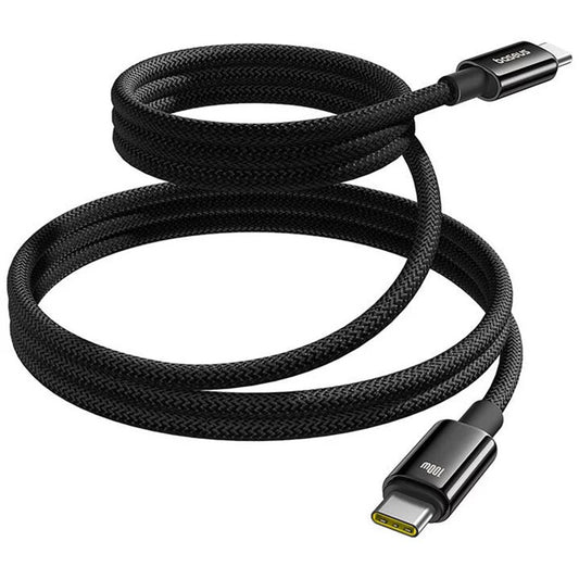 Dátový a nabíjací kábel USB-C - USB-C Baseus Tungsten Gold, 100W, 1m, Čierny P10319805111-00