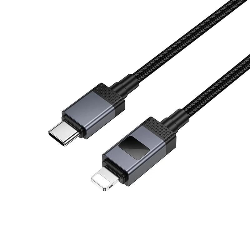 Dátový a nabíjací kábel USB-C - Lightning HOCO X118 Display, 27W, 1m, čierny